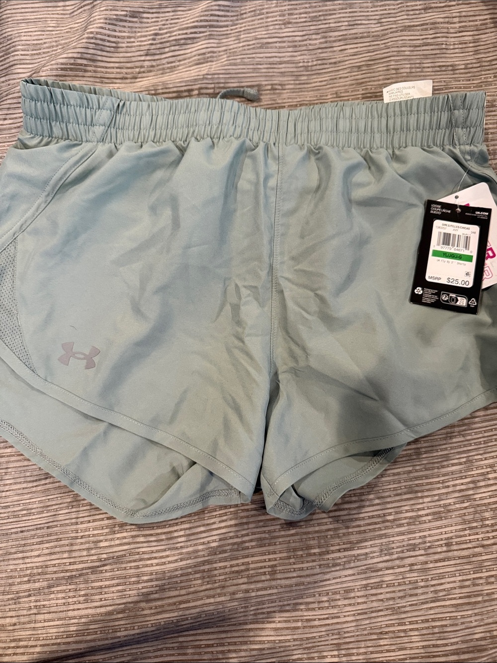 Under Armour Girls Sage Green Running Shorts